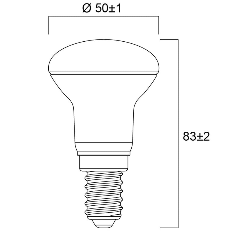 4.9W, 470lm, RefLED R50 120°, E14, 50x83mm, LED Kohdevalolamppu Sylvania