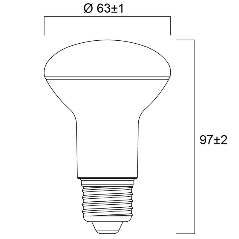 7W, 630lm, RefLED R63 120°, E27, 63x97mm, LED Spotlight lamp Sylvania