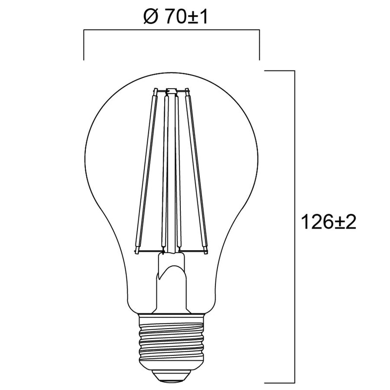11W, 1521lm, ToLEDo Retro A67, E27, 2700K, 70x126mm, Clear LED lamp Sylvania