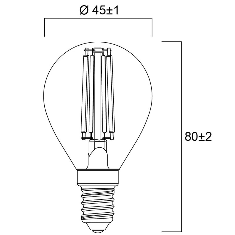 2.5W, 250lm, ToLEDo Retro Ball, G45, E14, 2700K, 45x80mm, Kirkas Led Lamppu Sylvania