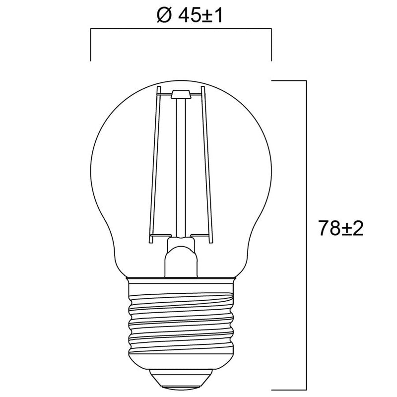 4.5W, 470lm, ToLEDo Retro Ball, G45 DIM, E27, 2700K, 45x78mm, Kirkas Led lamppu Sylvania