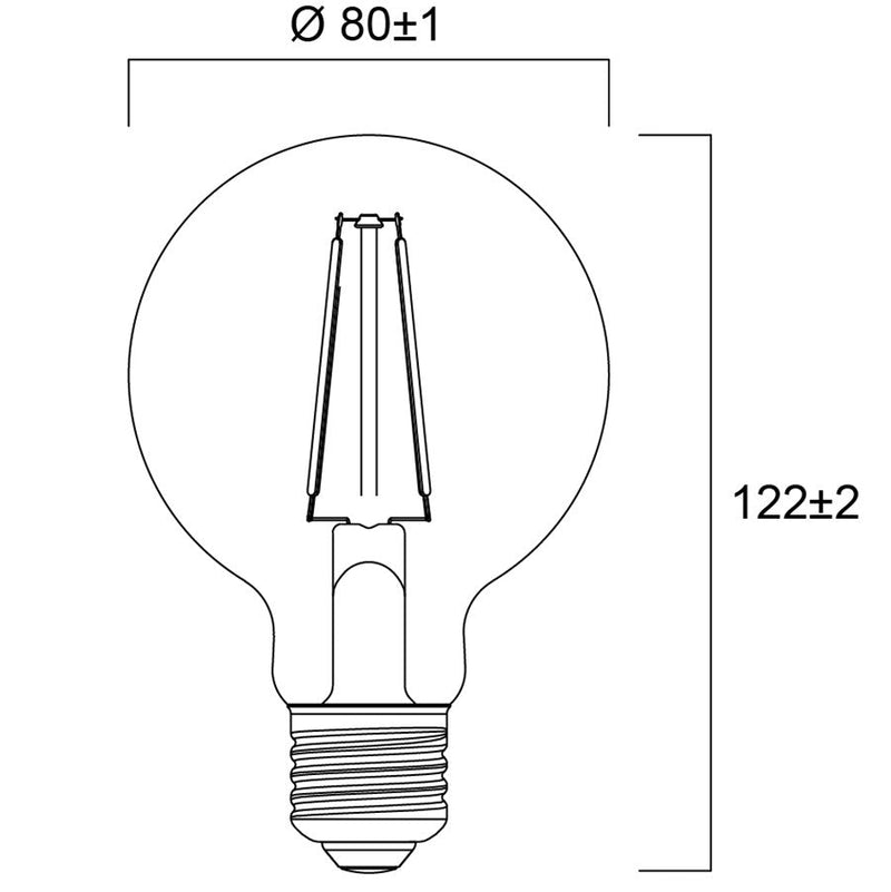 6W, 640lm, ToLEDo Retro Globe G80, E27, 2700K, 80x122mm, Led lamppu Sylvania
