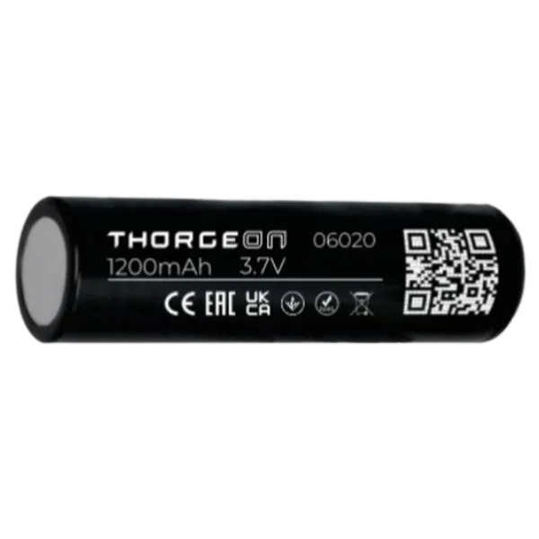 Uudelleen ladattava 1200mAh 3.7V Li-ion 18650 paristo Thorgeon