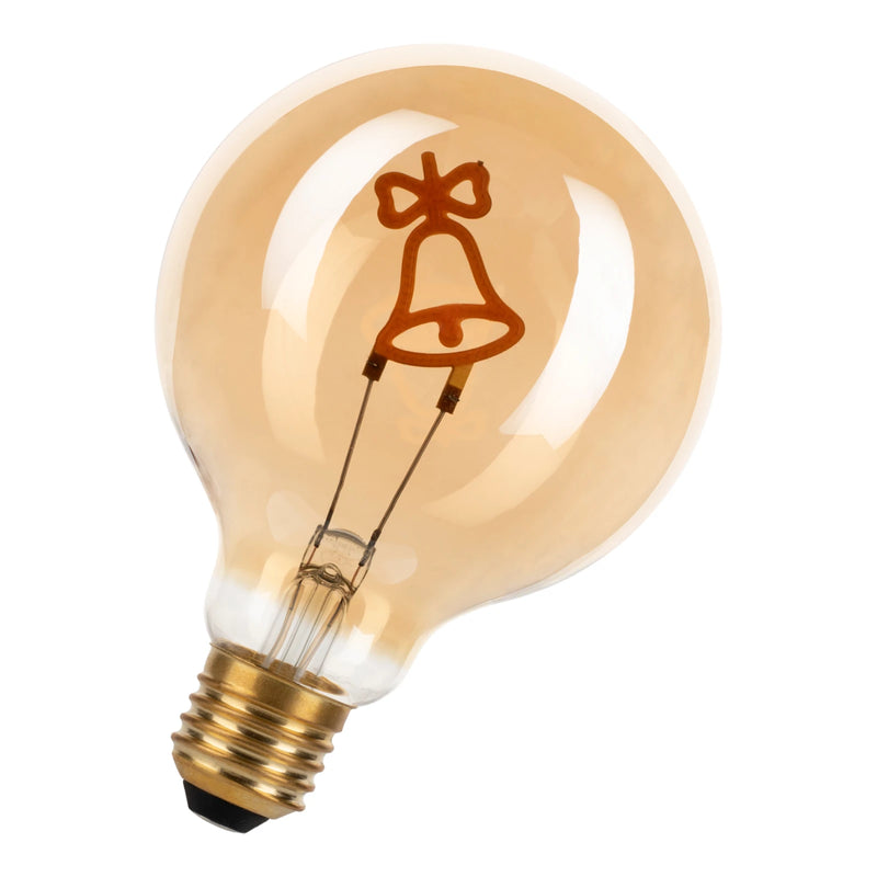 2W, 90lm, LED Silhouette Bell G95 DIM, E27, 2000K, 95x104mm, Led kultainen Koristelamppu