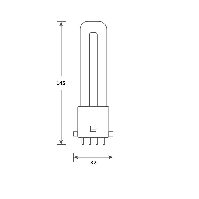 4.5W, 550lm PL TC-SEL, 2G7 4P, AC 220-230V, 4000K, 37x145mm LED Pin base lamp