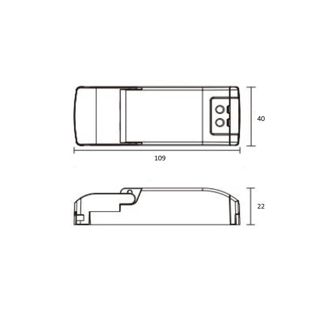LED-Vorschaltgerät 12W 18–35V 350mA TRIAC-dimmbar – 109x40x22 mm Konstantstrom