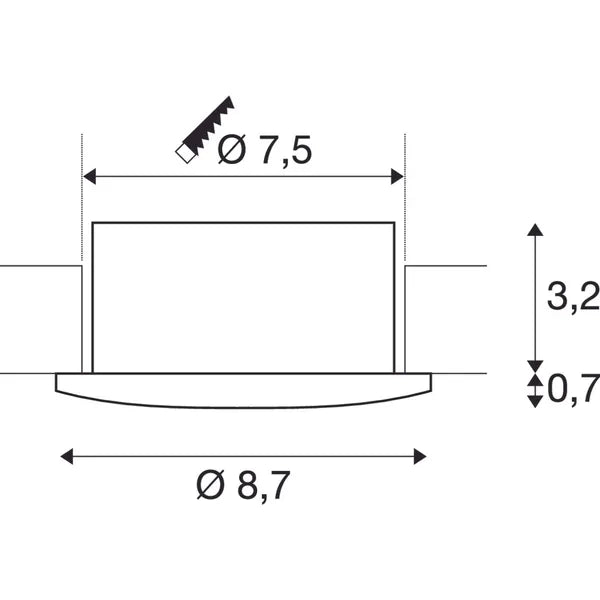 6W, 480lm, EASY-INSTALL Slim LED, IP44, 4000K, DIM, 39x87mm, schwarzes LED-Downlight SLV