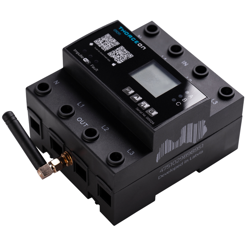 3-phase DIN rail mounted Wi-Fi energy meter 80A(100A) Thorgeon
