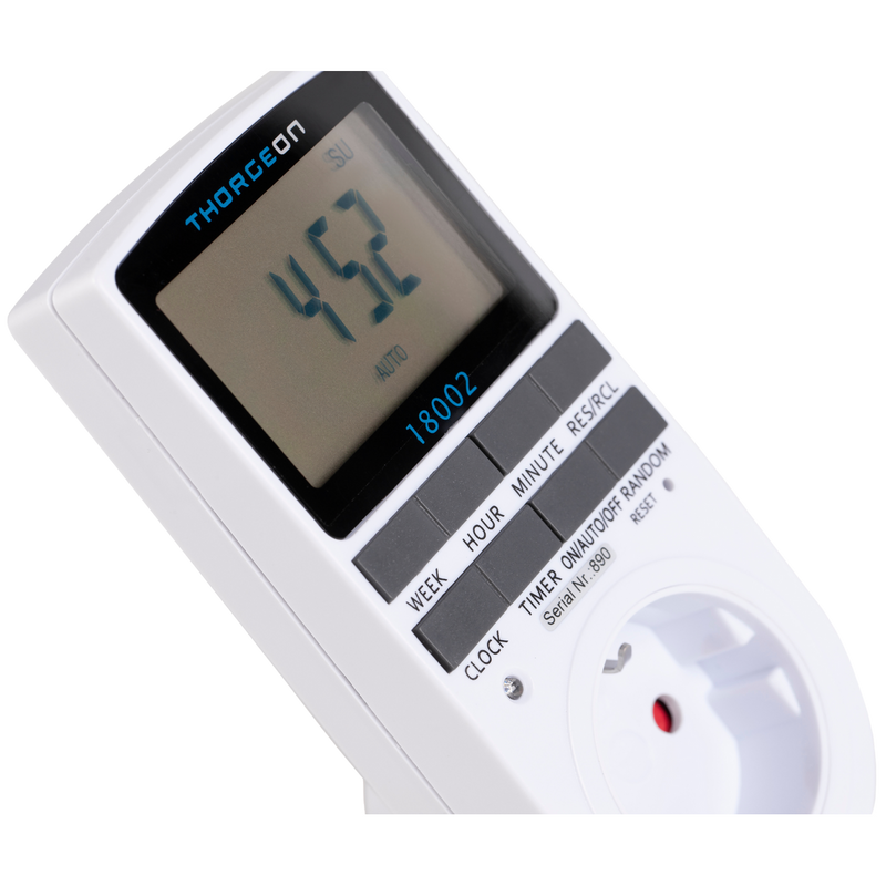 Digitale Zeitschaltuhr 24/7h, 16A, 3680W Thorgeon