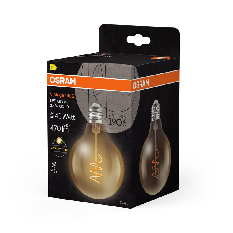 Osram Vintage 1906 Globe Gold E27 3,4 W – Spiralfaden, 470 lm