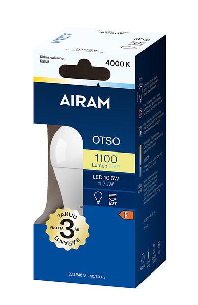 10.5W, 1100lm, Otso, E27, 4000K, 60x108mm, Airam LED bulb