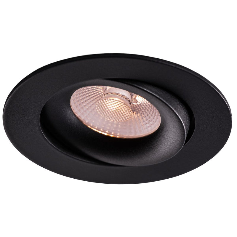 8W, 520lm, LED Downlight, Dim to Warm, 38°, IP44, IK04, 1800K/3000K, 83mm, Musta LED alasvalo Thorgeon