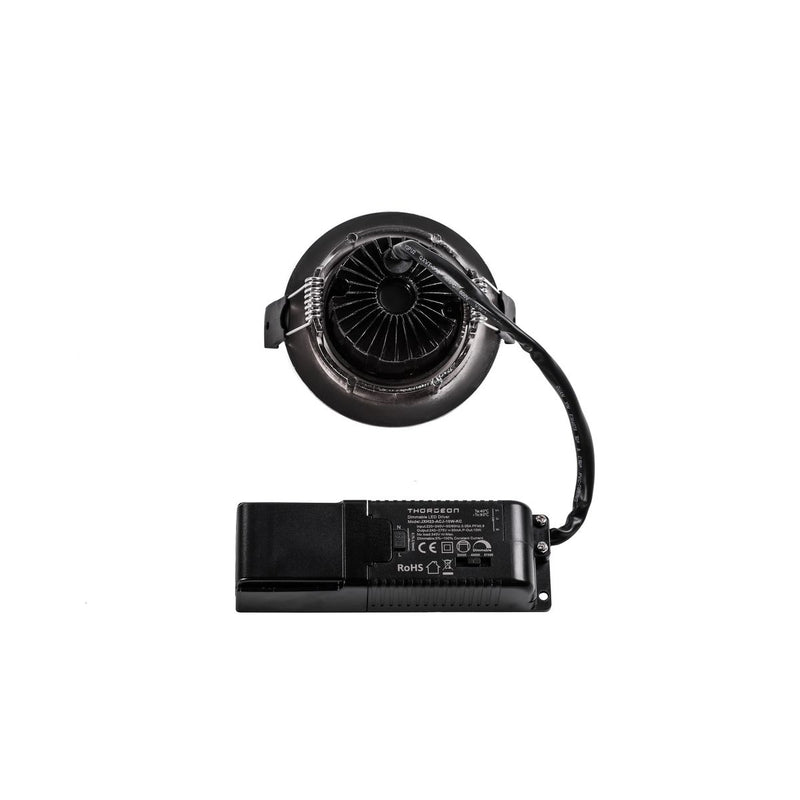 8W, 520lm, LED Downlight, Dim to Warm, 38°, IP44, IK04, 1800K/3000K, 83mm, Nickel LED Downlight Thorgeon