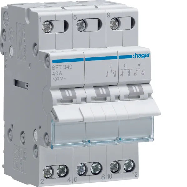 Hager Vaihtokytkin - SFT340 1-0-2 3N 40A 400VAC