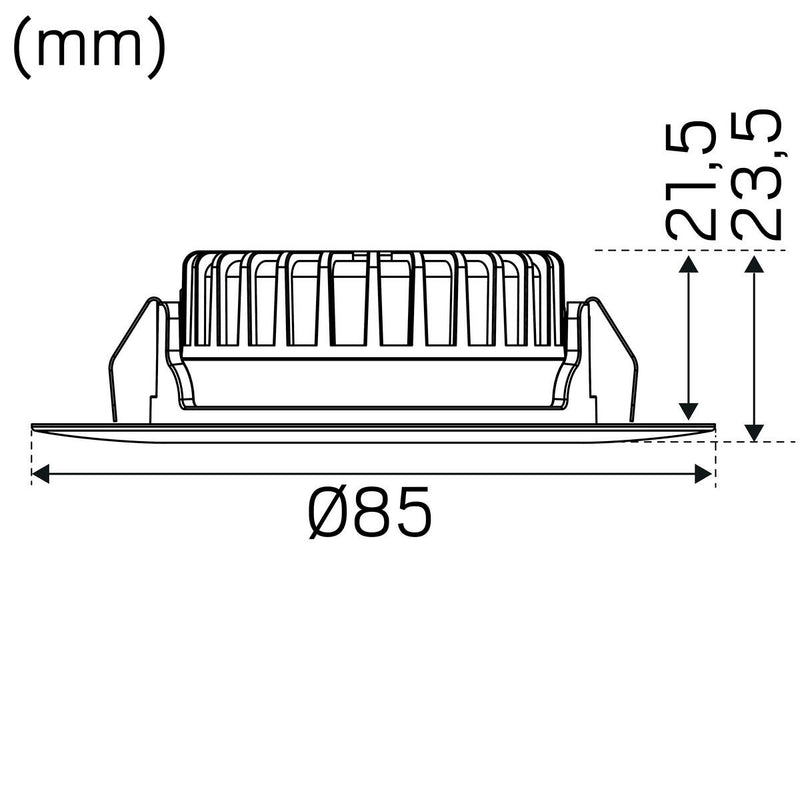 Hide-a-lite LED-alasvalo 3,6W 360lm 12V AC/DC 3000K IP44 – Ø58–62 mm himmennettävä