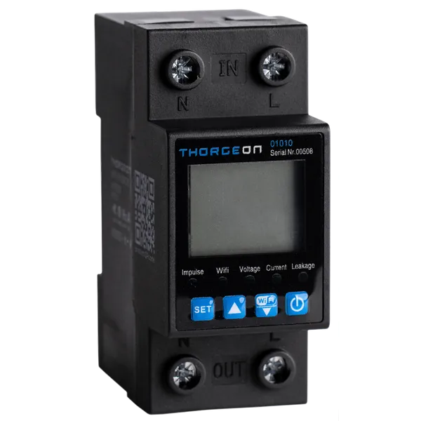 1-phase WiFi energy meter 63A 1P DIN rail mountable IP20 Thorgeon