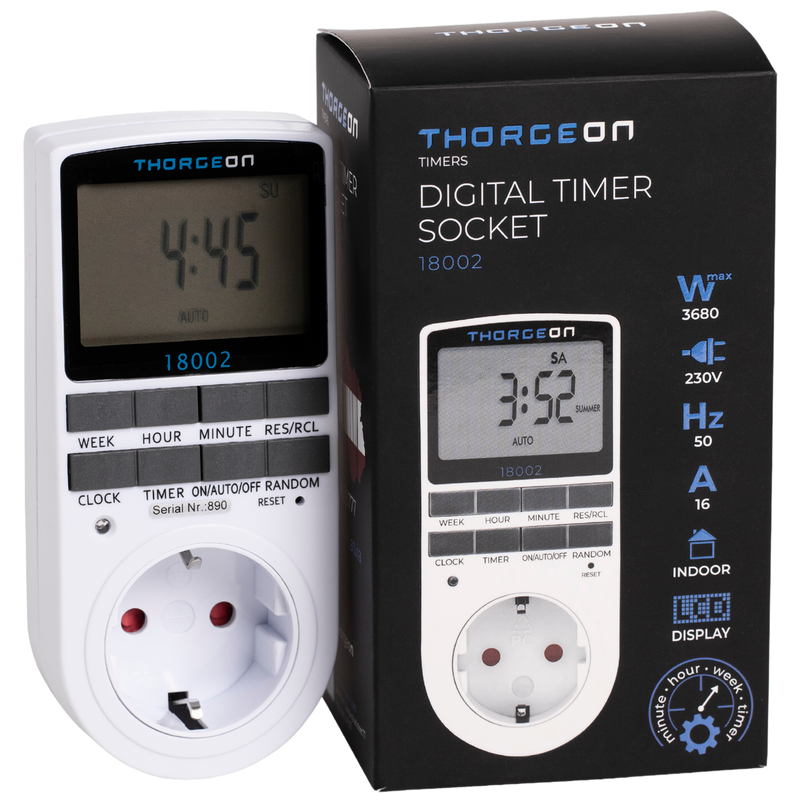 Digitale Zeitschaltuhr 24/7h, 16A, 3680W Thorgeon