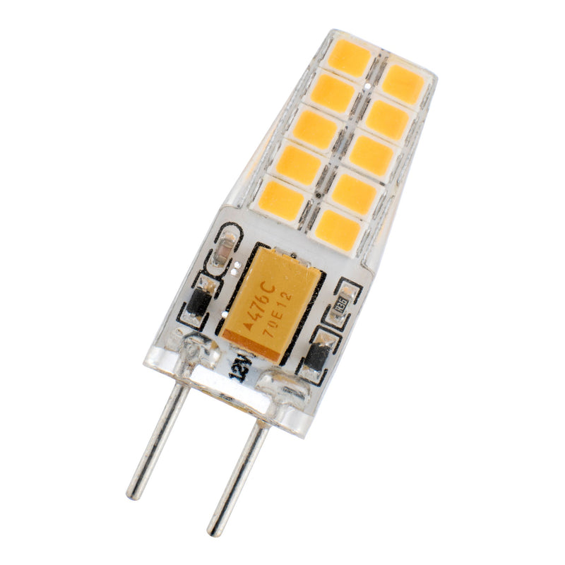 2.5W, 24-28V AC/DC,  280lm, GY6.35, 3000K, 12x37mm, LED Lamppu