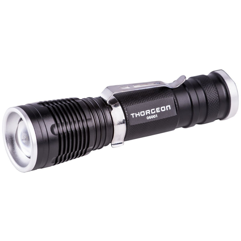 10 W, 800 lm, tragbare Taschenlampe IPX5, 1x 2300 mAh + Akkuladegerät, Thorgeon LED-Taschenlampe