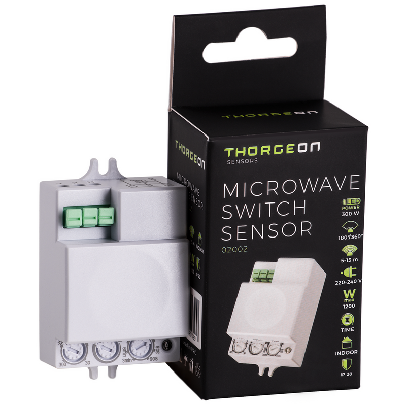Mikrowellen-Bewegungsmelder 5-15m MAX 1200W IP20 Thorgeon