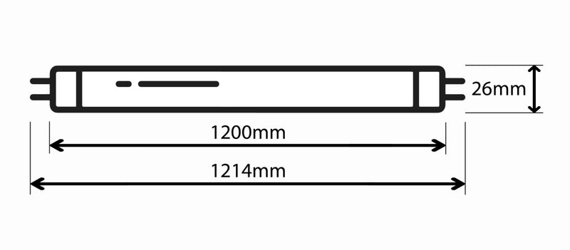 36W, Blacklight Blue T8, G13, 1200mm, Mustavaloputki