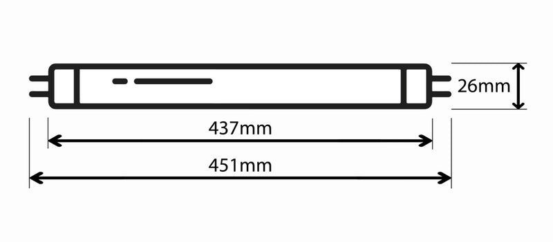 15W, Blacklight Blue T8, G13, 437mm, Mustavaloputki