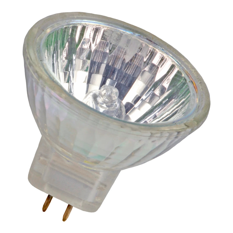 MR11 halogeenikohdelamppu GU4 10W 12V 2800K 30° – pieni kohdevalo, lasiheijastin