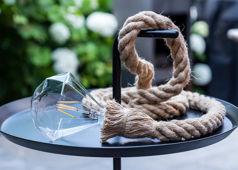 Pendelleuchte Rope 1,5 m IP20, E27, braune dekorative Hängeleuchte
