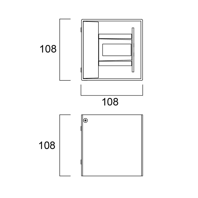 5.8W, 2x140lm Wall Cube IP54, 108mm, Led seinävalaisin Sylvania