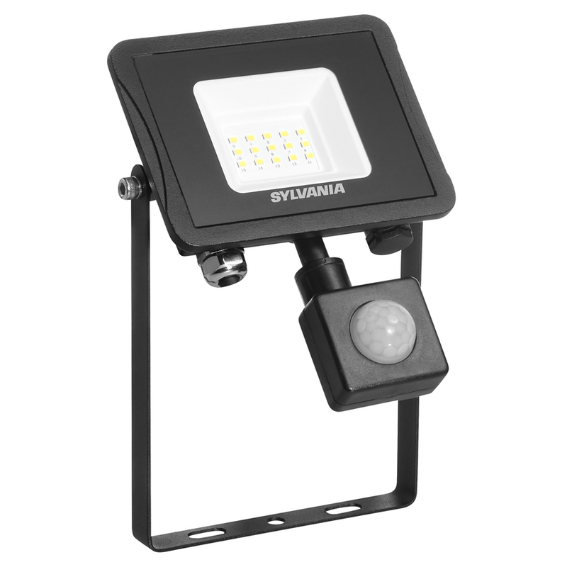 10.5W, 1000lm, Start Flood PIR-versio IP65, IK05, 4000K, LED valonheitin Sylvania