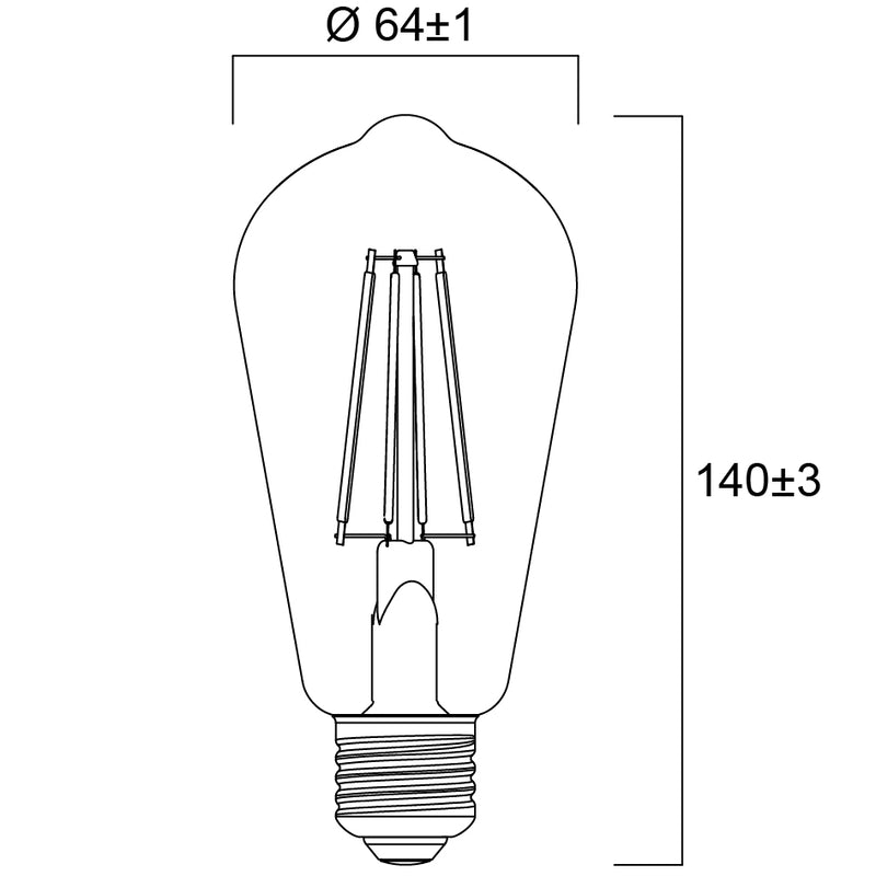 6W, 560lm, ToLEDo Retro ST64 Kulta, E27, 2500K, 64x140mm, Led lamppu Sylvania