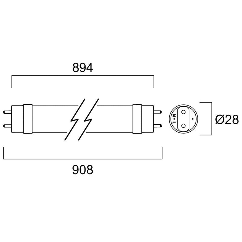 12W, 1800lm, ToLEDo Avant High Output T8, G13, 4000K, 28x984mm, LED Tube Sylvania