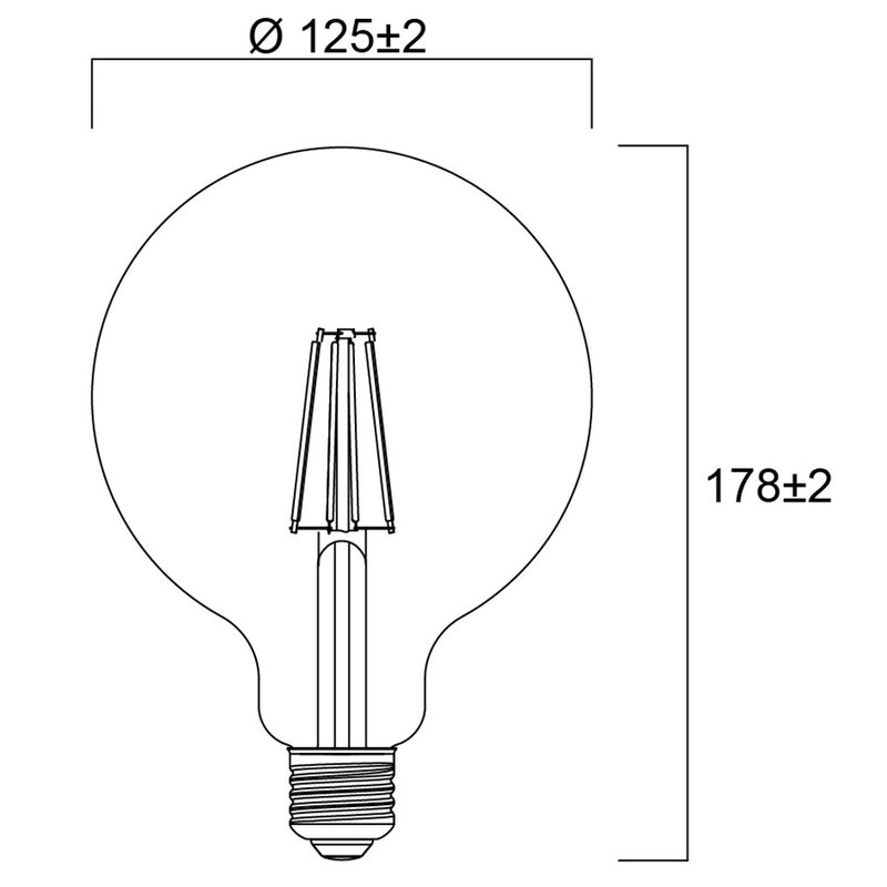 4W, 840lm, ToLEDo Platinum Retro G120, E27, 2700K, 125x178mm, Kirkas Led lamppu Sylvania