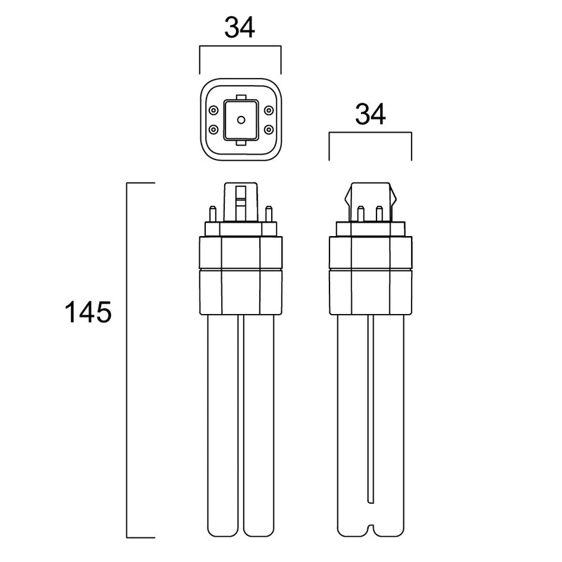 7W, 770lm, ToLEDo Lynx DE, G24q-2, 4-Pin, 4000K, 34x145mm, LED-Sockellampe Sylvania