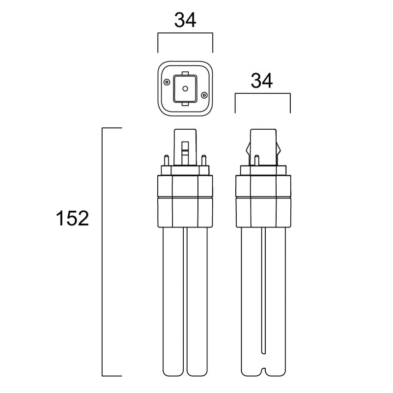 7W, 770lm, ToLEDo Lynx D, G24d-2, 2-Pin, 4000K, 34x152mm, LED Socket lamp Sylvania