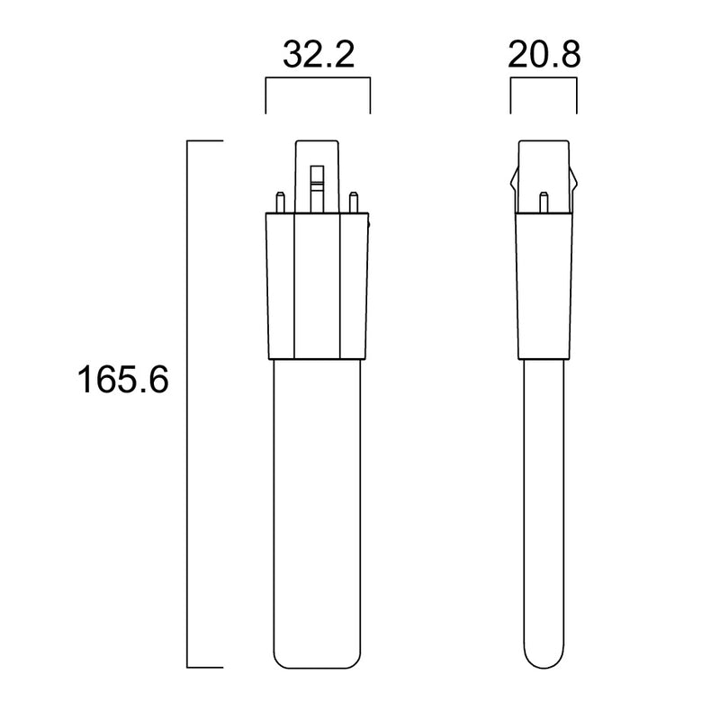4,5 W, 500 lm, ToLEDo Lynx S, G23, 2-Pin, 4000 K, 32 x 165 mm, Sylvania LED-Kompaktleuchtstofflampe