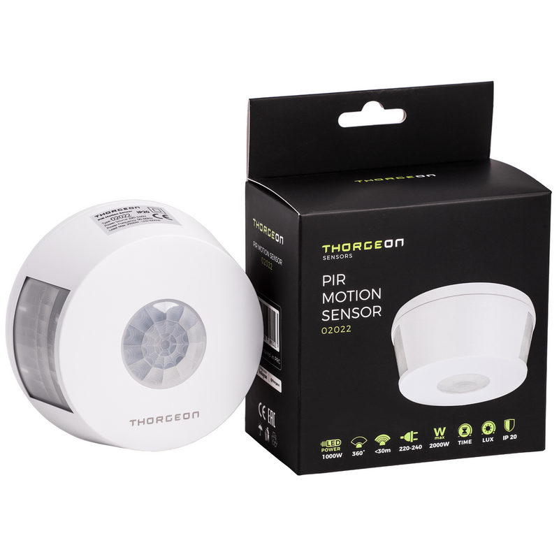 PIR-Bewegungsmelder 30m MAX 1000W IP20 Thorgeon