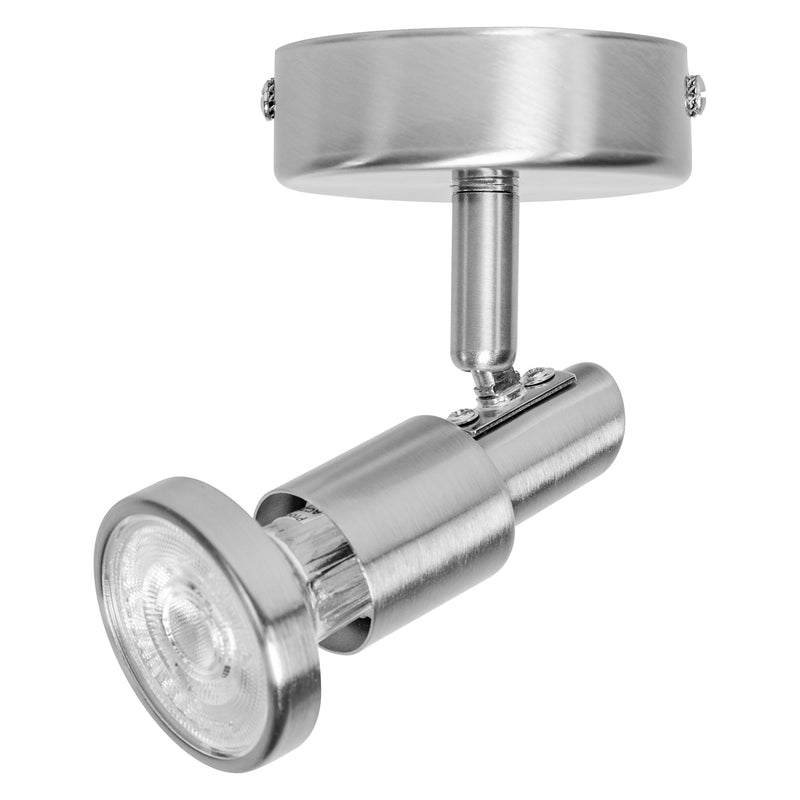 2,6 W, 230 lm, LED-Strahler GEBÜRSTETER STAHL, GU10, 2700 K, IP20, IK03, 80x146 mm, LED-Spotlight Osram