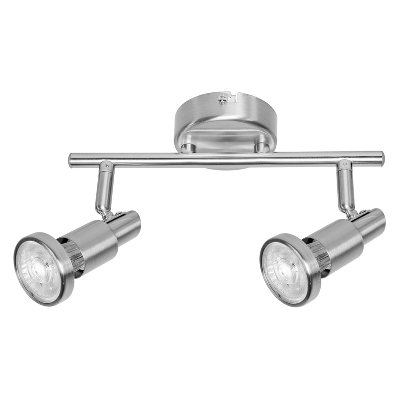 5.2W, 460lm, LED Spot BRUSHED SILVER, 2xGU10, 2700K, IP20, IK03, 90x256mm, LED Spotlight Osram