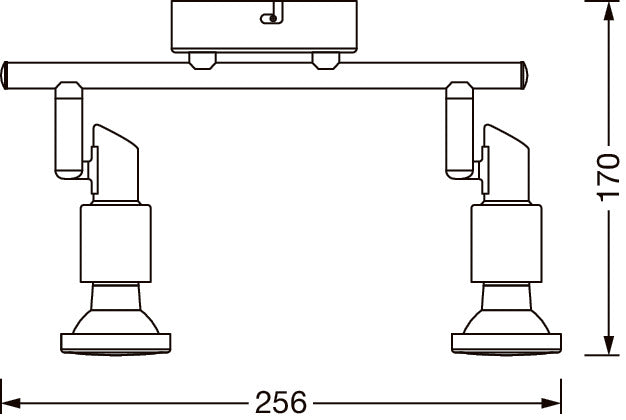 5.2W, 460lm, LED Spot BRUSHED SILVER, 2xGU10, 2700K, IP20, IK03, 90x256mm, LED Spotlight Osram