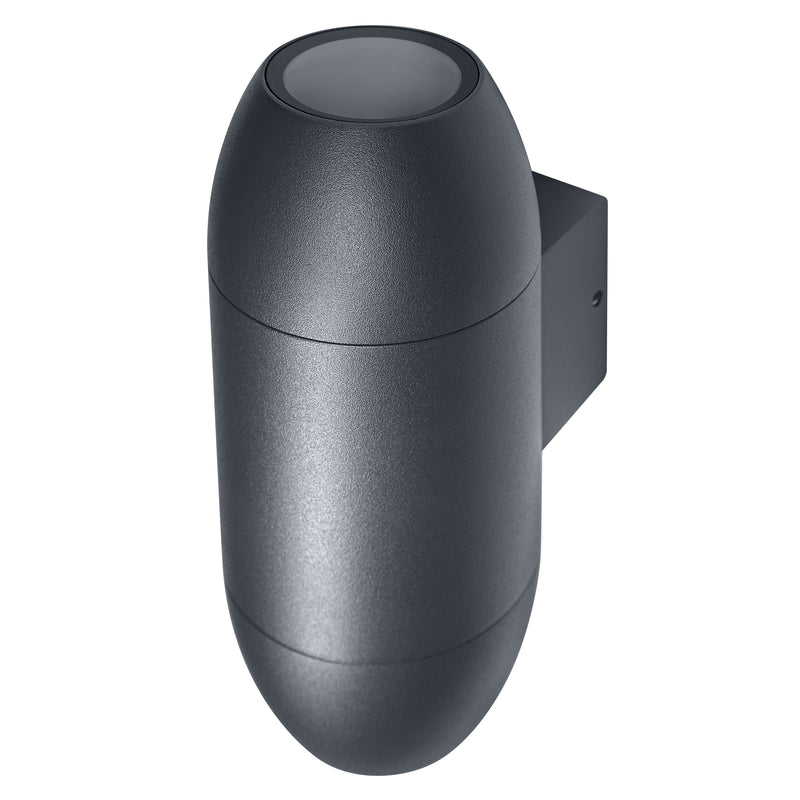 Endura Classic Cannon Wall Updown DUNKELGRAU, 2XGU10, IP44, IK03, Außenwandleuchtengehäuse Osram
