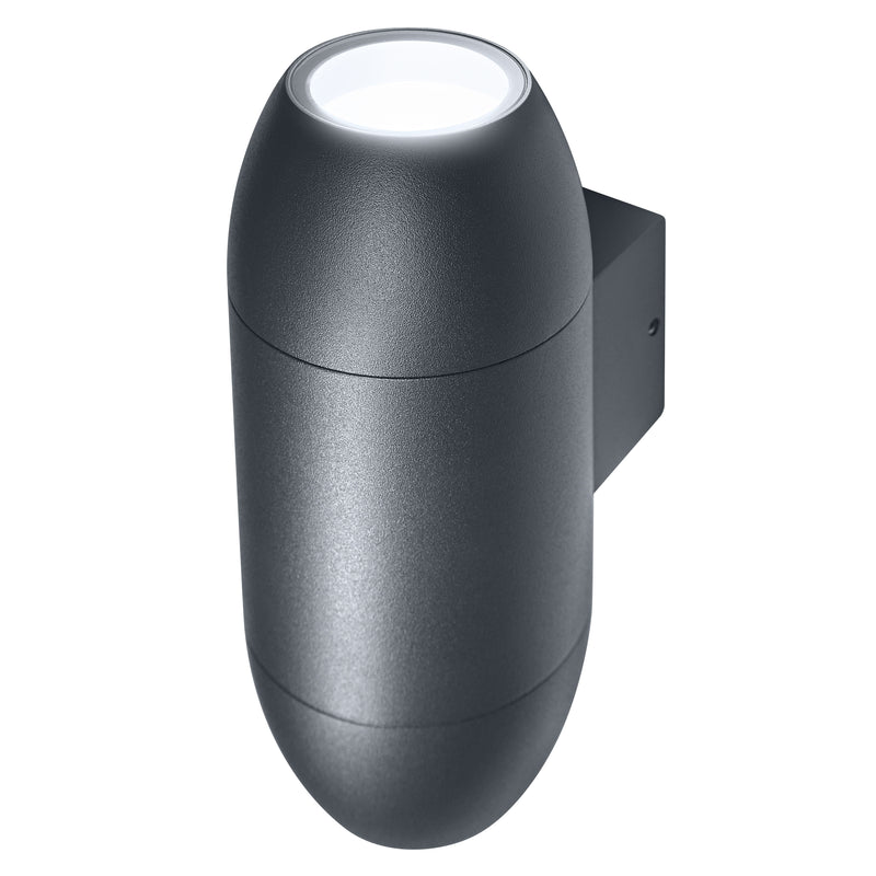 Endura Classic Cannon Wall Updown DUNKELGRAU, 2XGU10, IP44, IK03, Außenwandleuchtengehäuse Osram