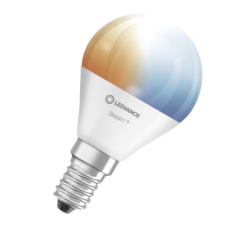 4,9 W, 470 lm, Smart+ Wifi P40 Tunable White FR, E14, 2700...6500 K, 47x92 mm, LED-Smart-Tropfenlampe Ledvance