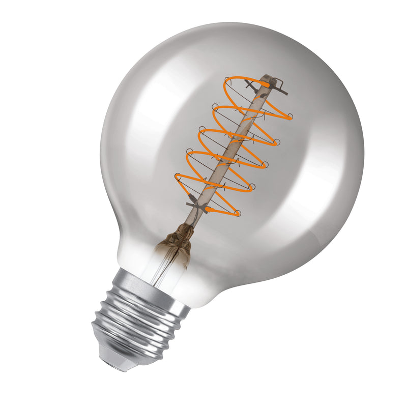 7.8W, 360lm, Vintage 1906 Globe Filament SMOKE DIM, E27, 1800K, 80x120mm, LED Sisustuslamppu Osram