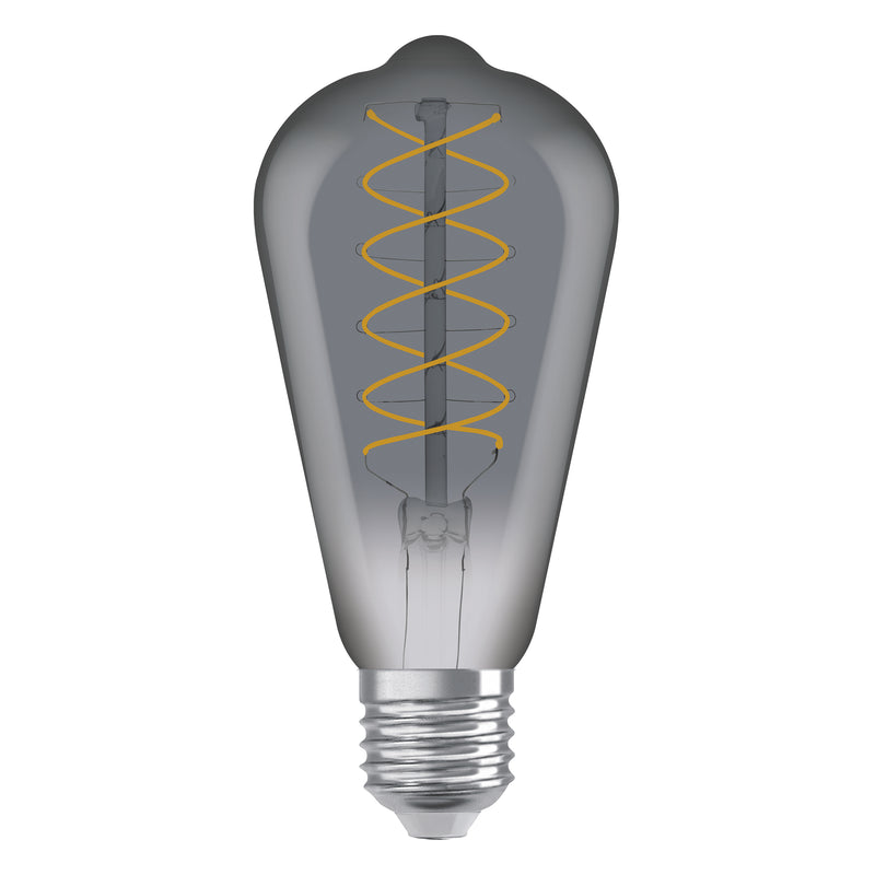7.8W, 360lm, Vintage 1906 Edison Filament SMOKE DIM, E27, 1800K, 64x140mm, LED Sisustuslamppu Osram