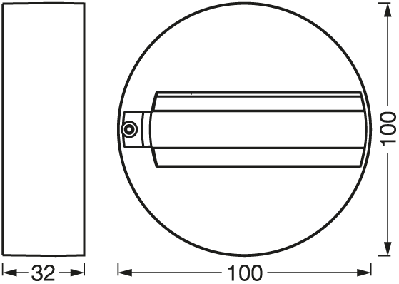 Tracklight Round Base, Deckenadapter für Schienenstrahler Osram