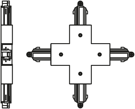 Stromschienen-Kreuzverbinder, 18x172mm, 4-Wege-Verbinder Osram