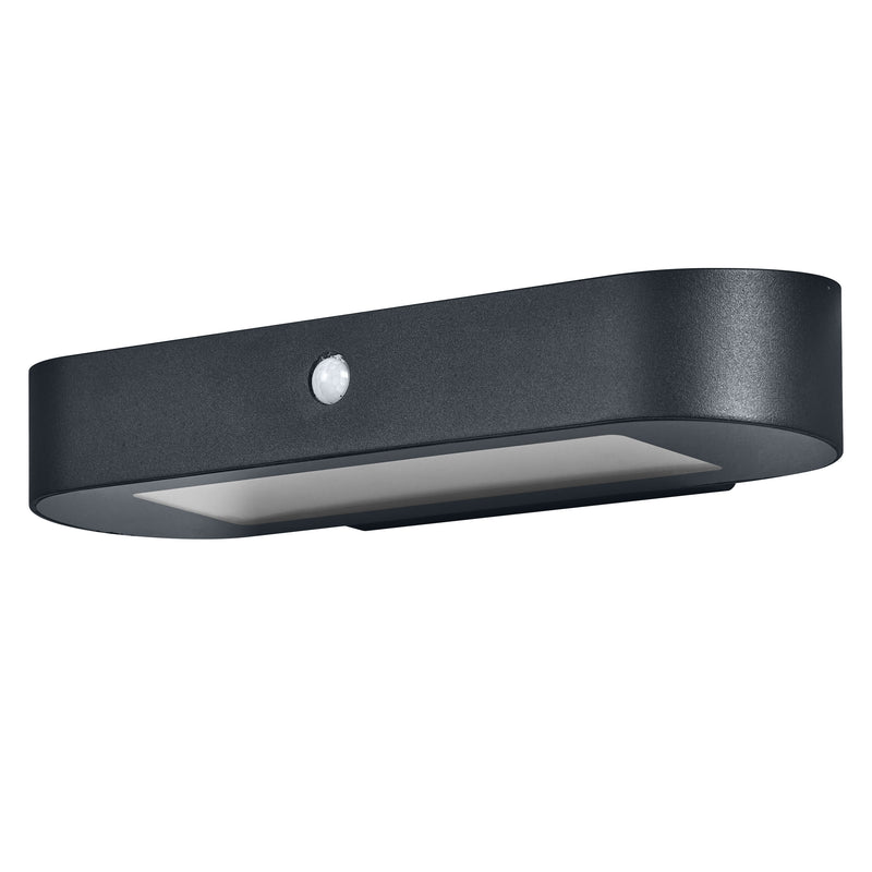 6W, 540lm, Endura Style Solar Oval Wall Sensor BLACK, IP44, 125x340mm, LED Ulkoseinävalaisin aurinkokennolla Osram