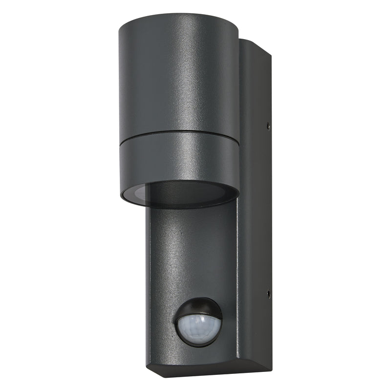Endura Classic Isidor Wandsensor DUNKELGRAU, GU10, IP65, IK05, Außenwandleuchtengehäuse mit Bewegungs- und Tageslichtsensor Osram