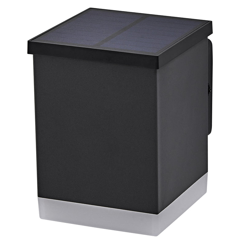 0.5W, 50lm, Endura Style Solar Quadro Wall DARK GRAY, 3000K, IP44, IK03, Led Ulkoseinävalaisin aurinkokennolla Osram